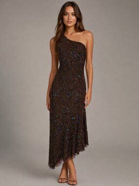 abs allen schwartz sequin dress ABS Allen Schwartz Collection Silver Sequin Sleeveless Dress Size 0 b9